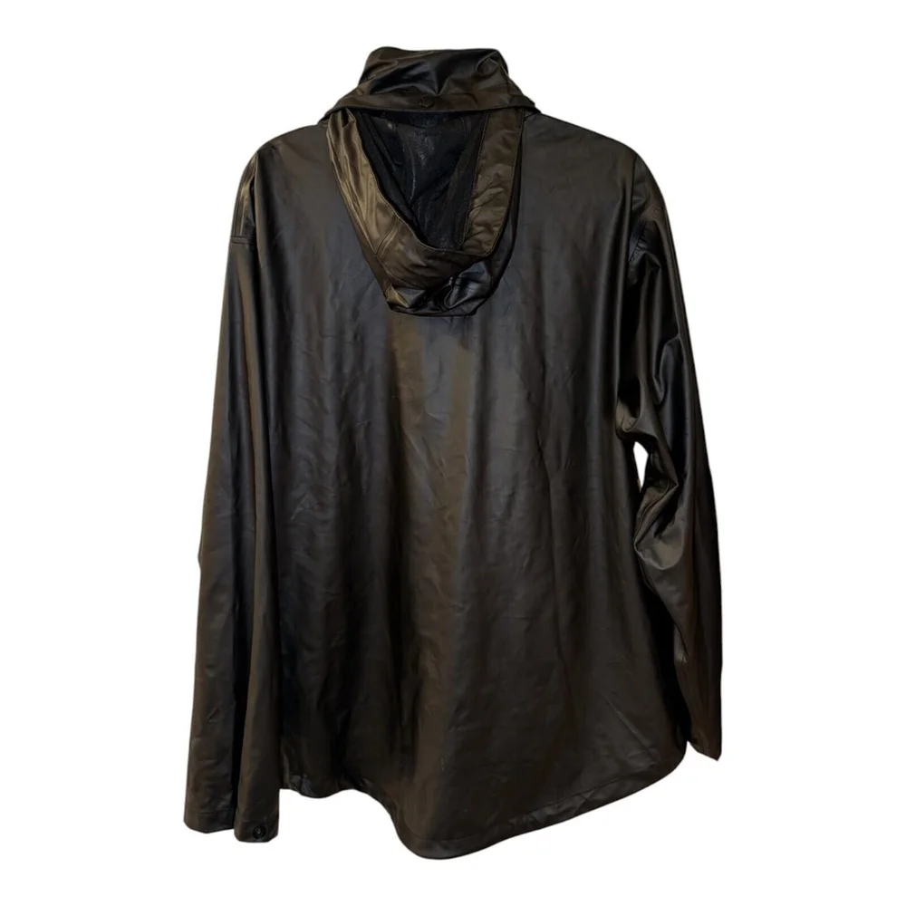 Helly Hansen Black Windbreaker Jacket Size Large Removable Hood Outdoors Luxe